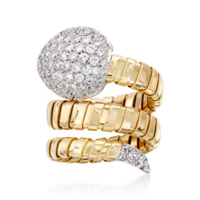 Italian 1.60 ct. t.w. Snake Diamond Ring in 18kt Two-Tone Gold. Size 7 &mdash; Alt Image 1