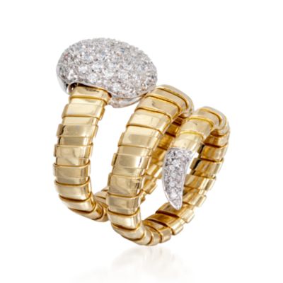 Italian 1.60 ct. t.w. Snake Diamond Ring in 18kt Two-Tone Gold. Size 7 &mdash; Alt Image 3