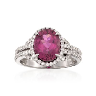 Simon G. 3.37 ct. t.w. Rubellite and .48 ct. t.w. Diamond Ring in 18kt White Gold &mdash; Alt Image 1