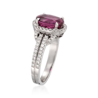 Simon G. 3.37 ct. t.w. Rubellite and .48 ct. t.w. Diamond Ring in 18kt White Gold &mdash; Alt Image 3