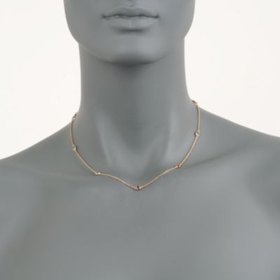 2.50 ct. t.w. Multicolored Sapphire Station Necklace in 14kt Gold Over Sterling &mdash; Alt Image 2