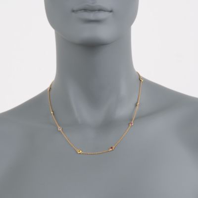 2.50 ct. t.w. Multicolored Sapphire Station Necklace in 14kt Gold Over Sterling &mdash; Alt Image 3