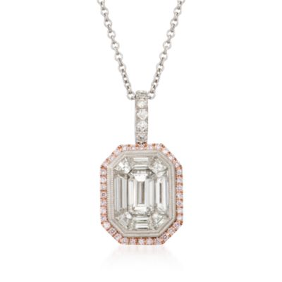 Simon G. 1.14 ct. t.w. Mosaic Diamond Pendant Necklace in 18kt Two-Tone Gold. 17" &mdash; Alt Image 1