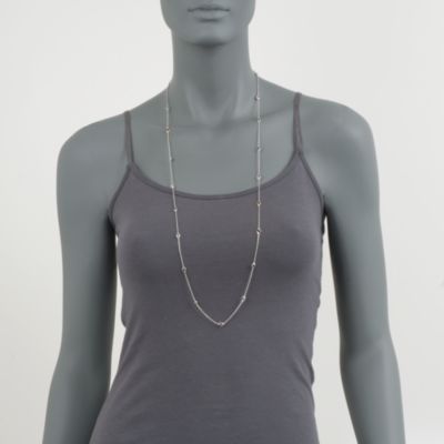 2.55 ct. t.w. Multicolored Sapphire Station Necklace in  Sterling Silver &mdash; Alt Image 4