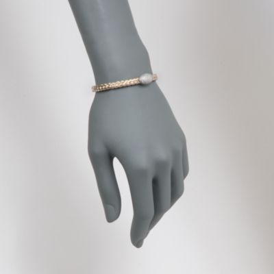 Italian .63 ct. t.w. Diamond Bracelet in 14kt Two-Tone Gold. 7" &mdash; Alt Image 2