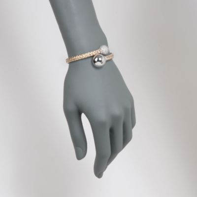 Italian 1.06 ct. t.w. Diamond Bypass Bracelet in 14kt Two-Tone Gold. 7" &mdash; Alt Image 2