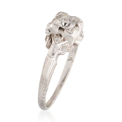 C. 1950 Vintage .34 ct. t.w. Diamond Ring in 18kt White Gold. Size 6 &mdash; Alt Image 3