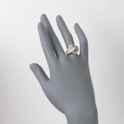 C. 1990 Vintage .55 ct. t.w. Pave Diamond Highway Ring in 14kt Two-Tone Gold. Size 7 &mdash; Alt Image 2