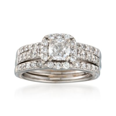 C. 2000 Vintage 1.15 ct. t.w. Diamond Ring in 14kt White Gold. Size 4 &mdash; Alt Image 1