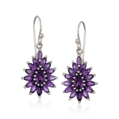 3.04 ct. t.w. Amethyst Drop Earrings in Sterling Silver &mdash; Alt Image 1