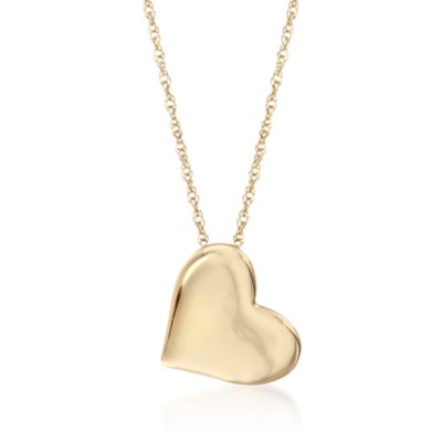 14kt Yellow Gold Heart Pendant Necklace. 18" &mdash; Alt Image 1