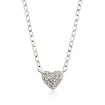 .10 ct. t.w. Diamond Mini Heart Necklace in Sterling Silver. 18" &mdash; Alt Image 1