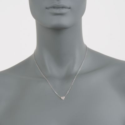 .10 ct. t.w. Diamond Mini Heart Necklace in Sterling Silver. 18" &mdash; Alt Image 2