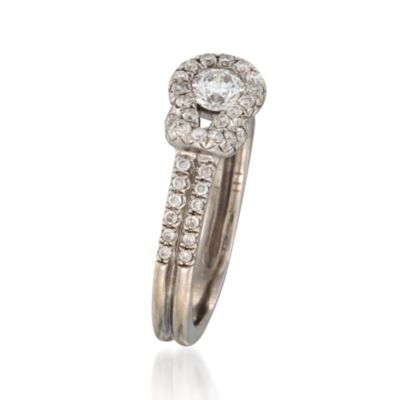 C. 2000 Vintage .50 ct. t.w. Diamond Buckle Ring in 14kt White Gold. Size 4.75 &mdash; Alt Image 3
