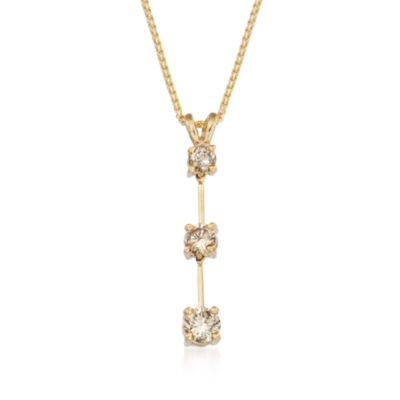 C. 2000 Vintage .65 ct. t.w. 3-Stone Diamond Pendant Necklace in 14kt Yellow Gold. 18" &mdash; Alt Image 1