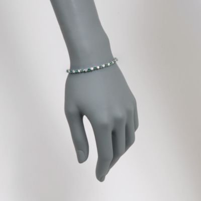 C. 1990 Vintage 1.80 ct. t.w. Emerald and 2.40 ct. t.w. Diamond Bracelet in 18kt White Gold. 7" &mdash; Alt Image 2