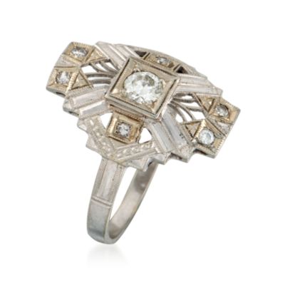 C. 1970 Vintage .26 ct. t.w. Diamond Dinner Ring in 18kt White Gold. Size 6.5 &mdash; Alt Image 3