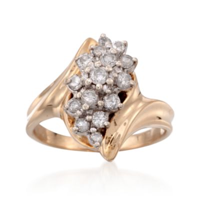 C. 1980 Vintage .50 ct. t.w. Diamond Waterfall Ring in 14kt Yellow Gold. Size 4.25 &mdash; Alt Image 1