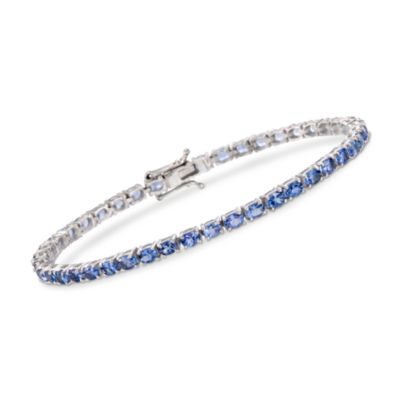 7.50 ct. t.w. Tanzanite Tennis Bracelet in Sterling Silver. 7" &mdash; Alt Image 1