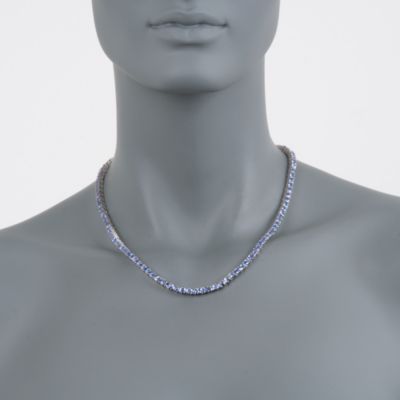19.80 ct. t.w. Tanzanite Tennis Necklace in Sterling Silver. 18" &mdash; Alt Image 2