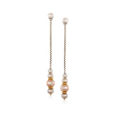 C. 2000 Vintage David Yurman 4.5-6mm Cultured Pearl Drop Earrings in Two-Tone &mdash; Alt Image 1