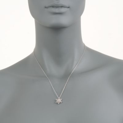 C. 2000 Vintage .25 ct. t.w. Diamond Snowflake Pendant Necklace in 14kt White Gold. 18" &mdash; Alt Image 2