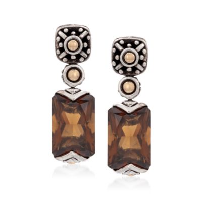 C. 2000 Vintage John Hardy 14.00 ct. t.w. Smoky Quartz Drop Earrings in Two-Tone &mdash; Alt Image 1