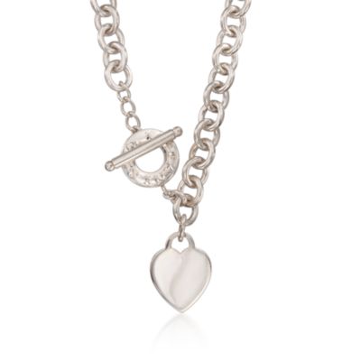 C. 2000 Vintage Tiffany Jewelry Sterling Silver Heart Charm Necklace. 16" &mdash; Alt Image 1