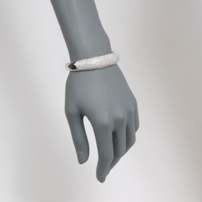 6.00 ct. t.w. Pave Diamond Dome Bangle Bracelet in 14kt White Gold. 7" &mdash; Alt Image 2