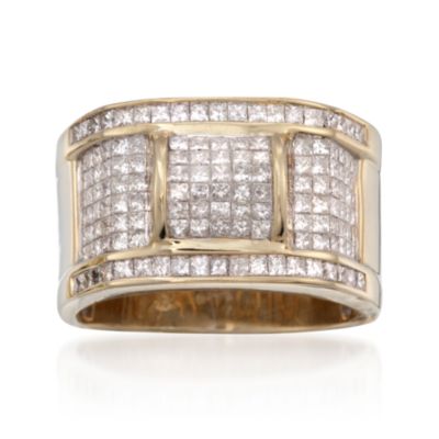 C. 1990 Vintage 3.00 ct. t.w. Diamond Ring in 14kt Yellow Gold. Size 10 &mdash; Alt Image 1