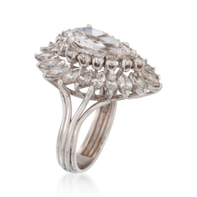C. 1970 Vintage 5.80 ct. t.w. Diamond Cluster Ring in Platinum. Size 7.5 &mdash; Alt Image 3