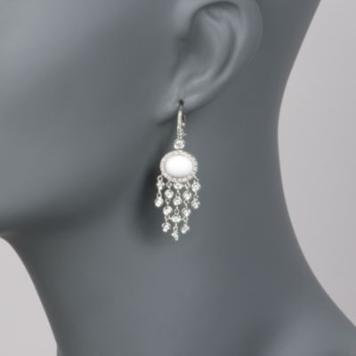 Opal and .96 ct. t.w. Diamond Drop Earrings in 18kt White Gold  &mdash; Alt Image 2