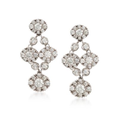 2.95 ct. t.w. Diamond Drop Earrings in 18kt White Gold &mdash; Alt Image 1