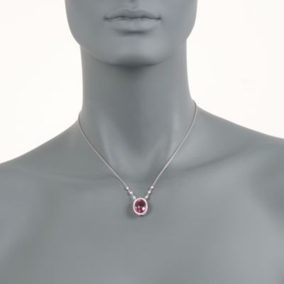7.13 Carat Pink Tourmaline and .25 ct. t.w. Diamond Pendant Necklace in 18kt White Gold. 16" &mdash; Alt Image 2