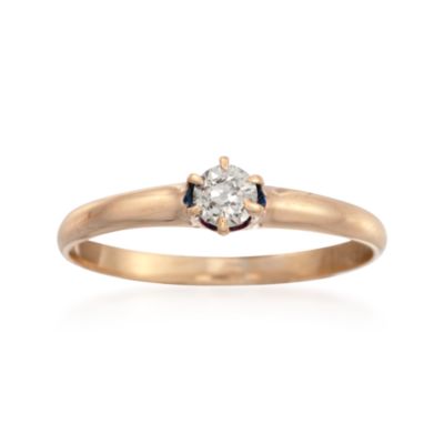 C. 1950 Vintage .15 Carat Diamond Solitaire Ring in 14kt Yellow Gold. Size 5.5 &mdash; Alt Image 1