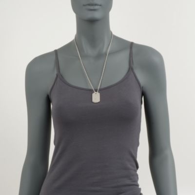 C. 2000 Vintage Tiffany Jewelry Sterling Silver Tag Pendant Necklace. 24" &mdash; Alt Image 2