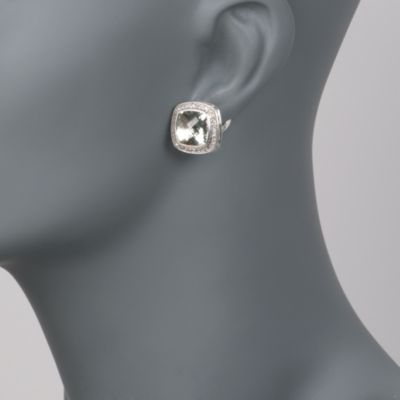 C. 1990 Vintage David Yurman .60 ct. t.w. Green Amethyst Earrings With Diamonds in Sterling Silver &mdash; Alt Image 2