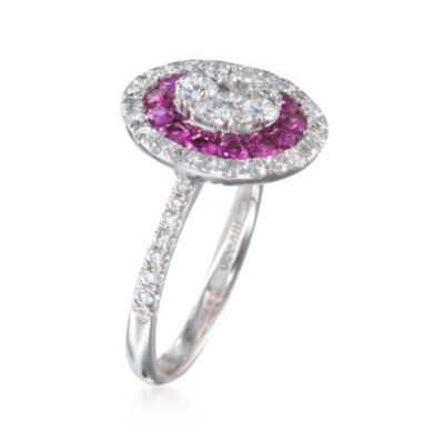 C. 2000 Vintage 1.05 ct. t.w. Ruby and 1.20 ct. t.w. Diamond Ring in 18kt White Gold. Size 6.5 &mdash; Alt Image 3