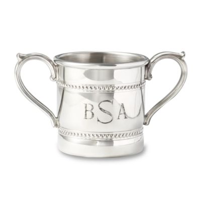 Reed & Barton Pewter Baby Beads Double-Handled Baby Cup &mdash; Alt Image 1