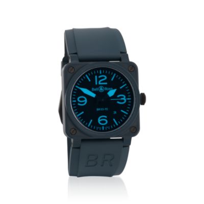 Bell & Ross Br03-92 Blue Ceramic Aviation Model Watch in Stainless and PVD &mdash; Alt Image 1
