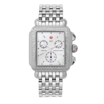 Michele Ladies' Deco Diamond Stainless Steel Watch &mdash; Alt Image 1