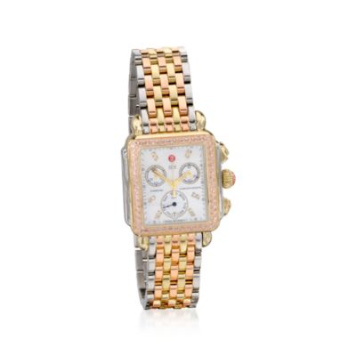 Michele Deco Women's .66 ct. t.w. Diamond Watch in Stainless Steel and Tri-Colored Gold Tone &mdash; Alt Image 1
