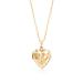 Child's 14kt Yellow Gold Heart Locket Pendant With Floral Engraving. 15" — Alt Image 1
