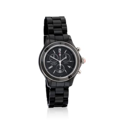 Michele "Jetway" Women's Black Ceramic Chronograph Watch &mdash; Alt Image 1