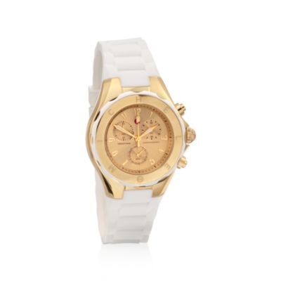 Michele Jelly Bean Women's Chronograph Gold Plate Watch &mdash; Alt Image 1