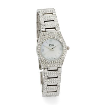 Saint James 4.00 ct. t.w. Crystal and Mother-Of-Pearl Watch in Stainless Steel &mdash; Alt Image 1
