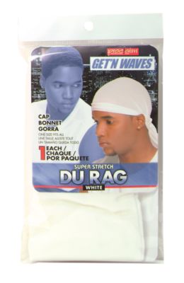 A product thumbnail of Get N Waves Super Stretch Du Rag - White
