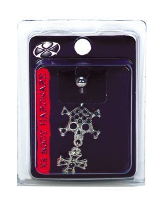 A product thumbnail of 14G Skull With Cross Navel Dangle