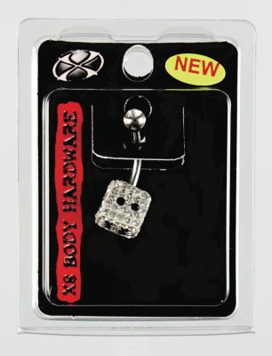 A product thumbnail of 14G Black Navel Shape Multi Stone Dice Crystal