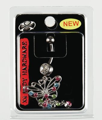 A product thumbnail of 14G Navel Dangle Butterfly Rainbow